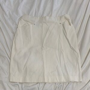 Vintage Christian Dior White Textured Pencil Skirt